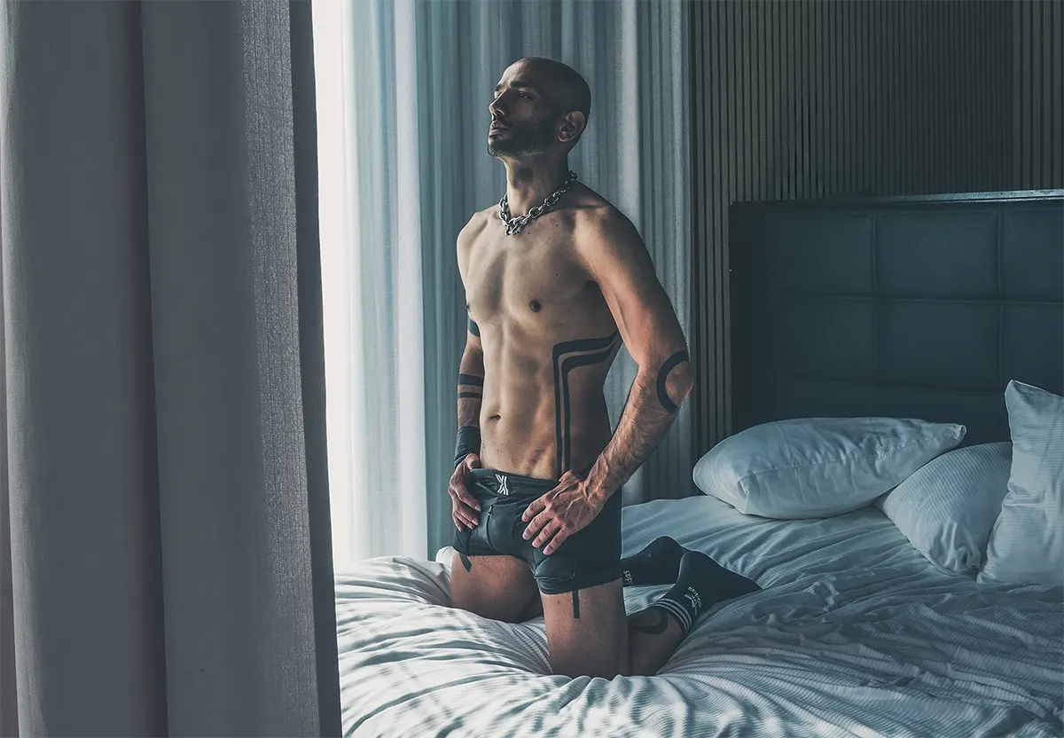 Ioannis Pervy Narcissus Black Leather Shorts